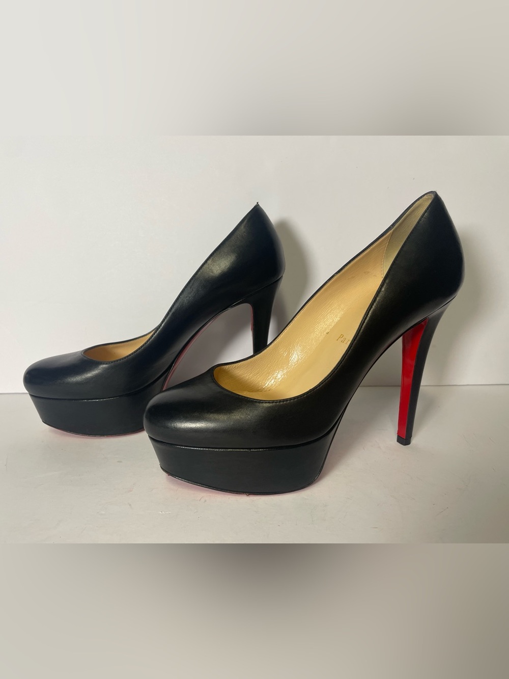 Christian Louboutin Bianca 120 Black Platform High Heel Pumps 36.5/6